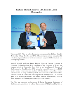 Richard Blundell receives IZA Prize in Labor Economics