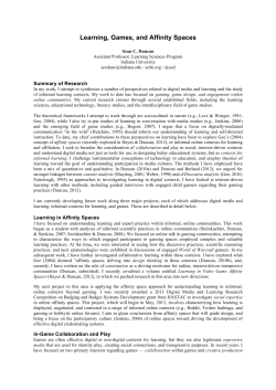 Learning, Games, and Affinity Spaces