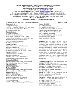 Bulletin-03-23-14 - Saints Peter and Paul Ukrainian Catholic