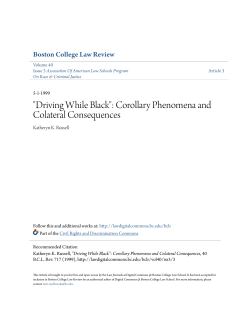 "Driving While Black": Corollary Phenomena and Colateral
