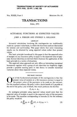 Actuarial Functions as Expected Values