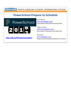 PowerSchool Prepare to Schedule