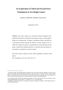 An Exploration of Third and Second Party Punishment in Ten Simple