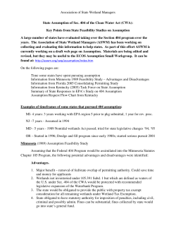 Association of State Wetland Managers State Assumption of Sec