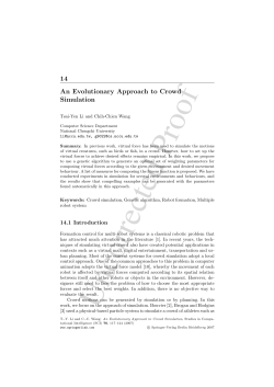 14 An Evolutionary Approach to Crowd Simulation