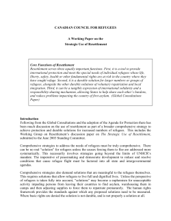 More strategic use of resettlement