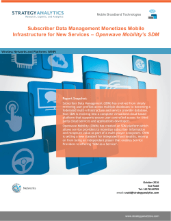 Openwave Mobility`s SDM