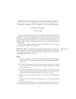 MTAT.03.227 Machine Learning (Spring 2015) Exercise session XIII