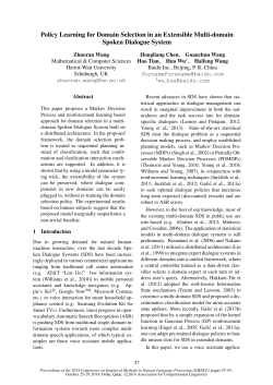 Policy Learning for Domain Selection in an Extensible Multi
