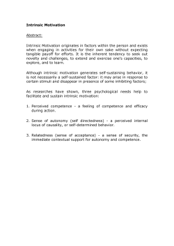 Intrinsic Motivation
