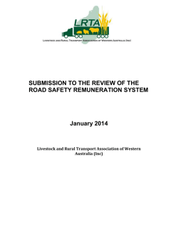 submission to the review of the road safety remuneration system