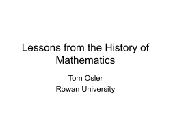Lessons from the History of Mathematics