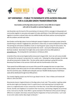 Call for flagship sites across England Nov 13