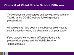 Nature of the Problem - Council of Chief State School Officers