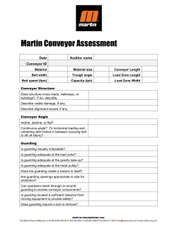 Martin Conveyor Assessment Date Auditor name Conveyor ID