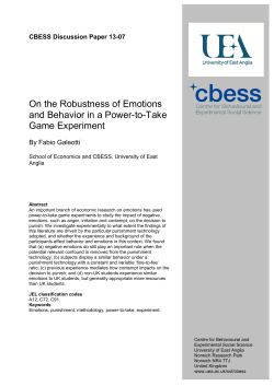 On the Robustness of Emotions and Behavior in a Power-to