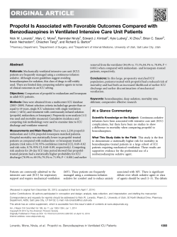 Propofol Is Associated with Favorable Outcomes