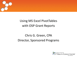 Pivot Tables