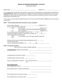 Proof of Seperation/Divorce Dependent 2016