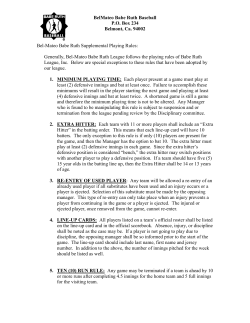 Babe Ruth Supplemental Rules - Bel