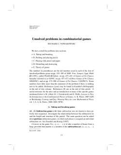 Unsolved problems in combinatorial games - Library