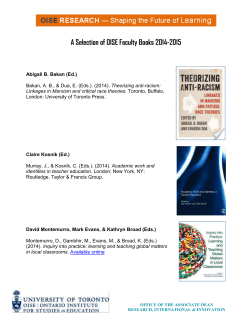 A Selection of OISE Faculty Books 2014-2015