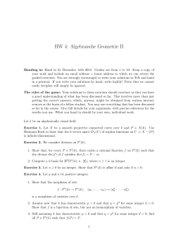 HW 4: Algebraische Geometrie II
