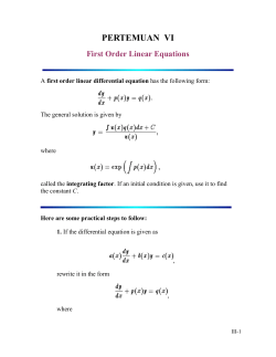 Solving a Linear Ordinary Differential Equation