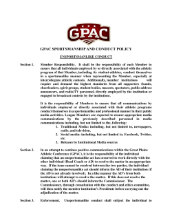 gpac sportsmanship and conduct policy
