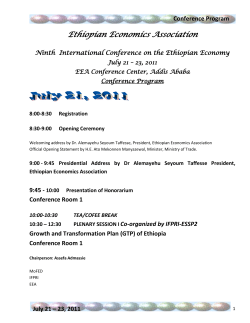 Ethiopian Economics Association Ninth International Conference on