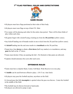 7th Grade Flag Football Study Guide / Rules