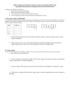 PHeT: Properties of Electric Circuits