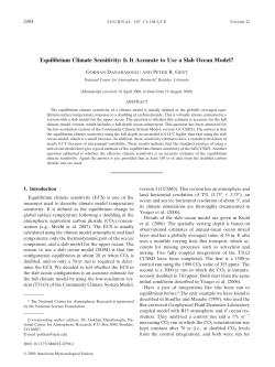 Equilibrium Climate Sensitivity - American Meteorological Society