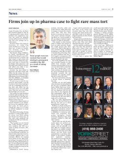 Firms join up in pharma case to fight rare mass tort