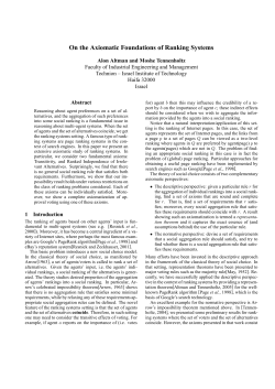 On the Axiomatic Foundations of Ranking Systems