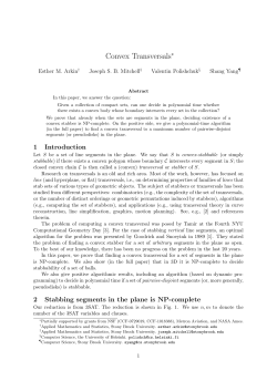 Convex Transversals - Stony Brook AMS