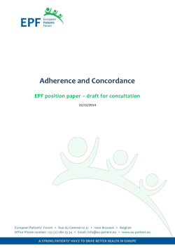 Adherence and Concordance - European Patients` Forum