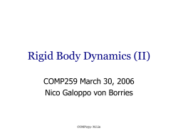 Rigid Body Dynamics - UNC Computer Science