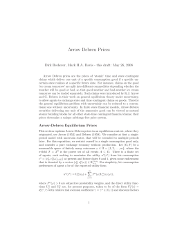 Arrow Debreu Prices
