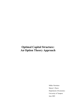 Optimal Capital Structure: An Option Theory Approach