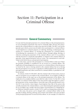 Section 11: Participation in a Criminal Offense