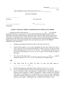 Family Violence Three Year/Permanent Protective