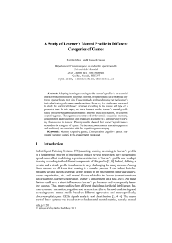 A Study of Learner`s Mental Profile in Different Categories of Games