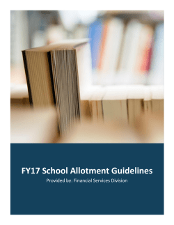 FY17 School Allotment Guidelines