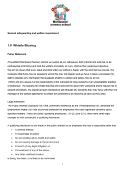 1.9 Whistle Blowing - Guildford Montessori Nursery School