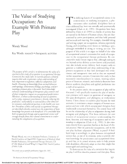 An Example With Primate Play - American Journal of Occupational