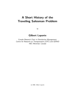 A Short History of the Traveling Salesman Problem