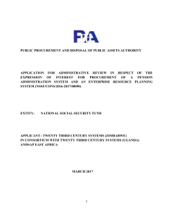 ADMIN REVIEW REPORT NSSF Vs 23 Century Sytems