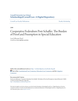 The Burden of Proof and Preemption in Special Education