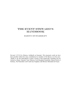 Starkhafn Event Steward`s Handbook